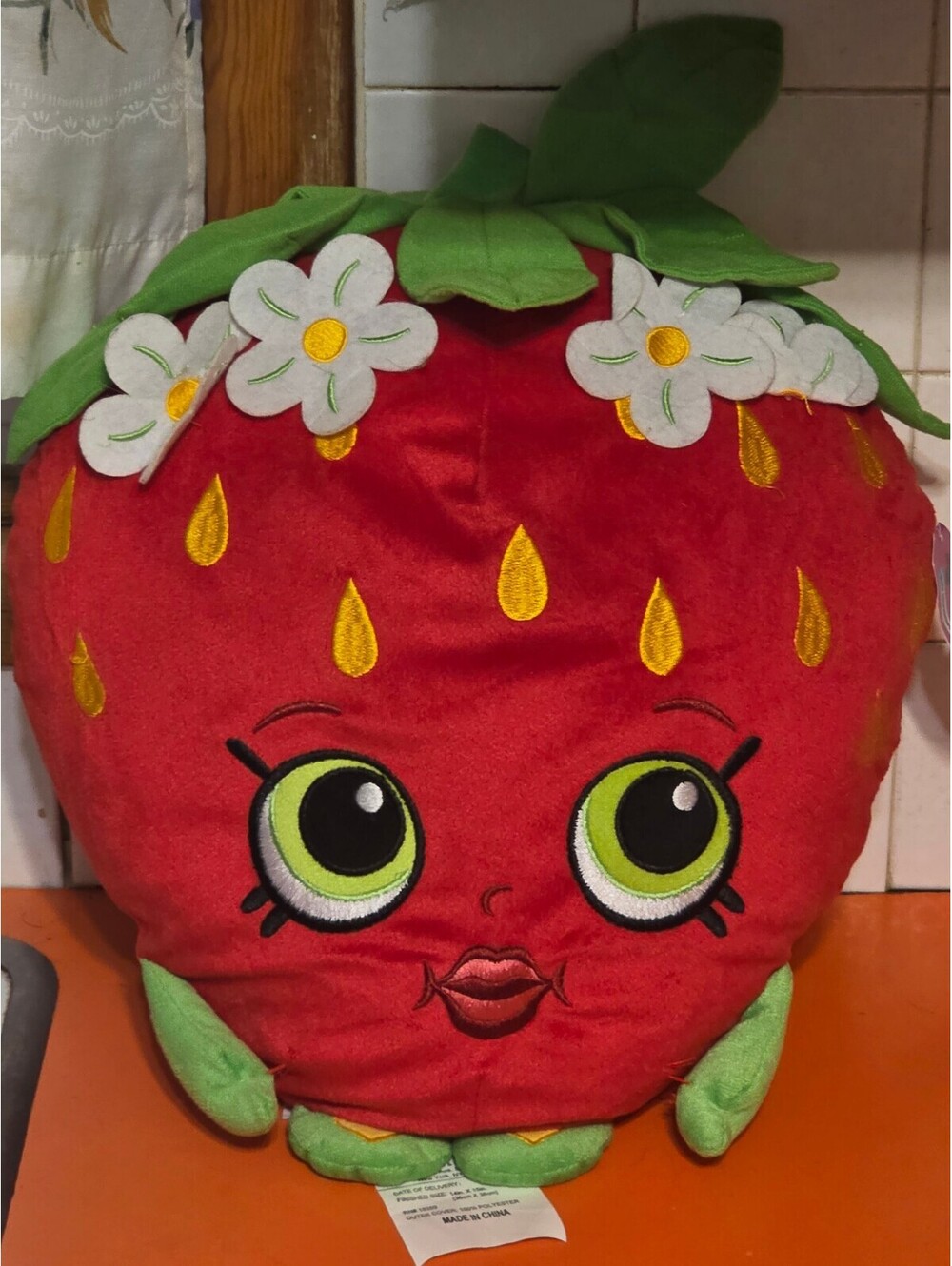 Shopkins Strawberry Kiss Stuffed Animal Plush Pillow 16"